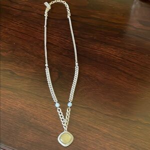 Elegant Silver Necklace with Blue Accents